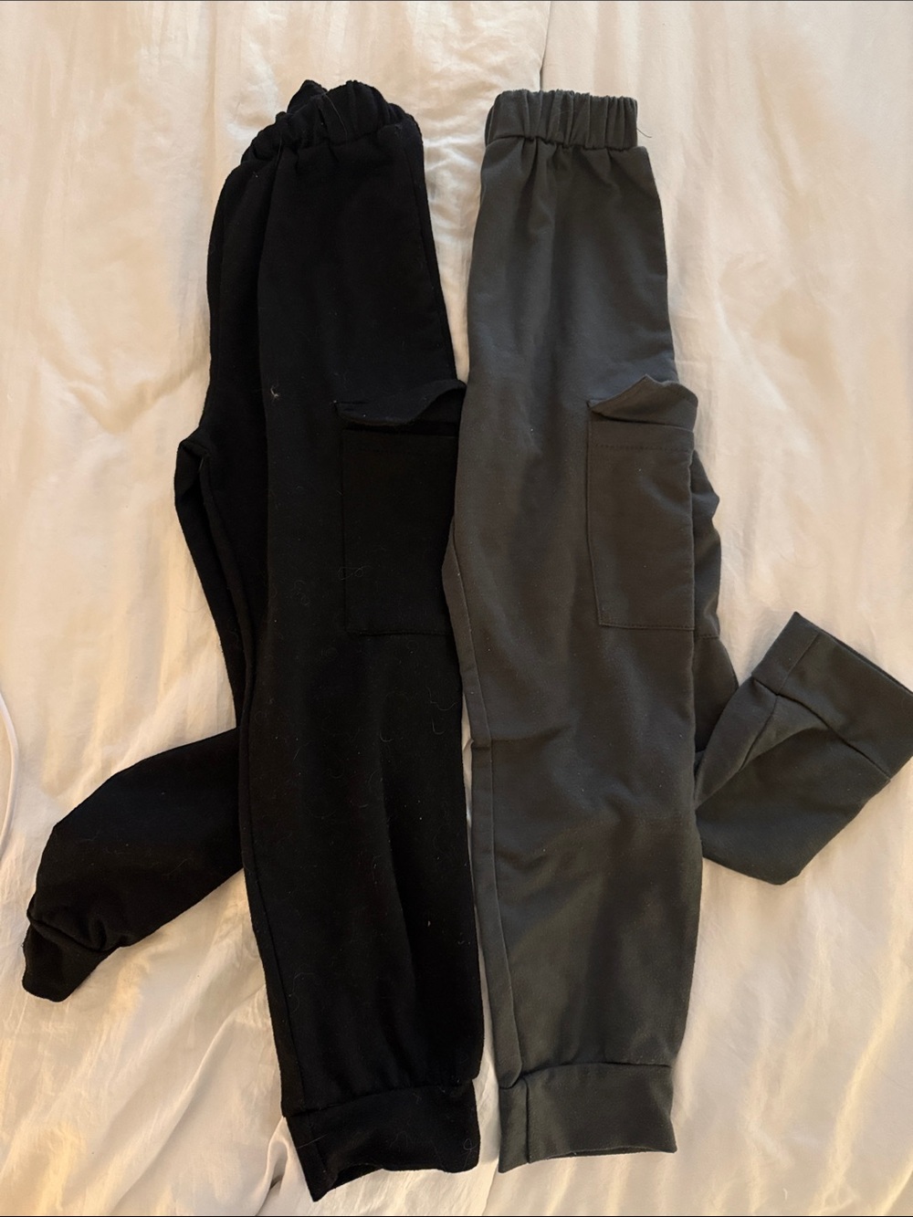 Kids Cozy Jogger Pants - Black and Charcoal Gray